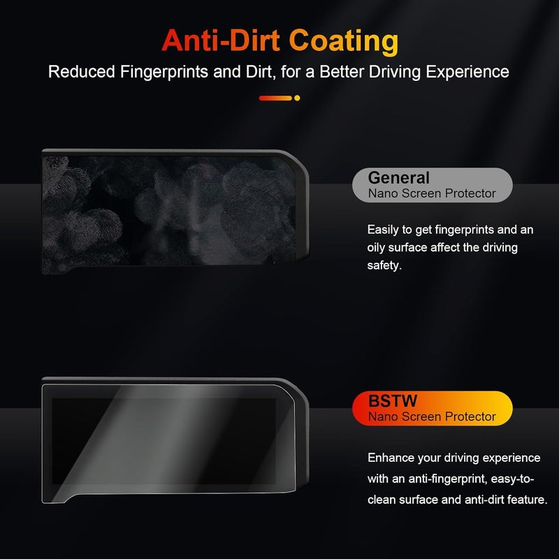 BSTW for 2025 Toyota Land Cruiser Screen Protector for 2024 2025 Land Cruiser First Edition 12.3-in Touchscreen SUV Accessories Bubble Free Soft Nano Protective Film 2PCS - Image 2